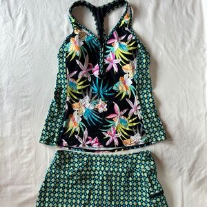 Beach House Swim W Two Piece Bathing Suit Sz 14